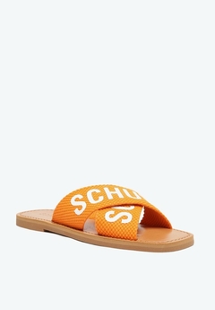 SANDÁLIA RASTEIRA SCHUTZ DE X LOGO TECIDO LARANJA VIBRANTE - comprar online