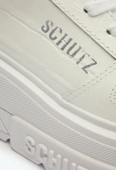 TÊNIS Schutz PLATAFORMA COURO CROCO BRANCO - Rivan Store - Especializada em multimarcas de Moda