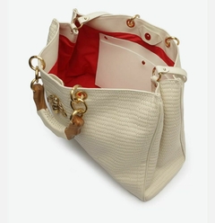 BOLSA SCHUTZ SHOPPING BELIEVE GRANDE COURO BRANCA - Rivan Store - Especializada em multimarcas de Moda