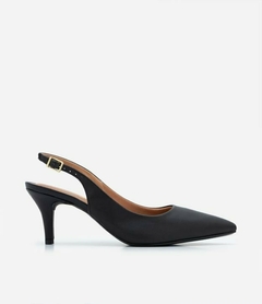 Sapato Scarpin Slingback Com Salto Fino Preto