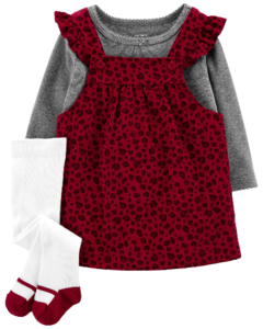 Imagem do Conjunto 3 Peças Vestido Vermelho Oncinha CARTER'S - Baby Girl ( 0 a 24 Meses)