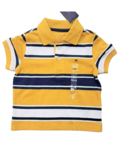 Camiseta Polo Amarela Listrada TOMMY HILFIGER - Baby Boy (0 a 24 Meses)