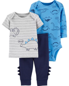 Conjunto 3 Peças Dino Hello CARTER'S - Bebê Menino