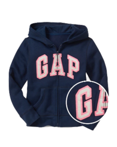 Blusa Moletom Azul Marinho com Zíper GAP - Toddler Girl (4 a 7 Anos) na internet