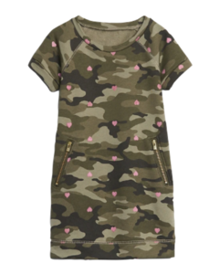 Vestido Moletom Militar Coração GAP - Toddler Girl (2 a 7 Anos)