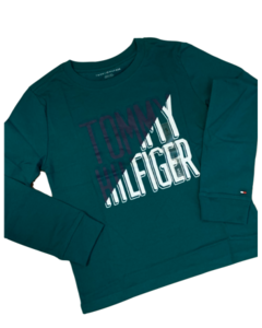 Camiseta Manga Longa Verde Estampa TOMMY HILFIGER - Toddler Boy (2 a 7 Anos)