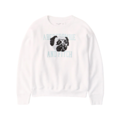 Blusa Moletom Branca Dog ABERCROMBIE - Menina