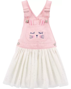 Vestido Jardineira Bunny Tule Rosa OSHKOSH - Menina