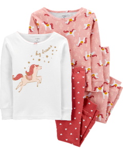 Conjunto Pijama Cavalos 4 Peças CARTER'S - Toddler Girl (2 a 7 Anos)