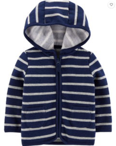 Blusa Moletom Azul Marinho Listrada CARTER'S - Baby Boy (0 a 24 Meses)