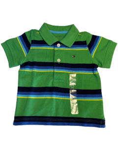 Camiseta Polo Verde Listrada TOMMY HILFIGER - Baby Boy (0 a 24 Meses)