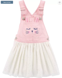 Vestido Jardineira Bunny Tule Rosa OSHKOSH - Menina na internet