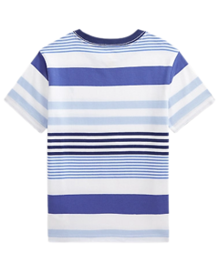 Camiseta Branca Listrada Azul RALPH LAUREN - Menino - comprar online