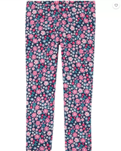 Calça Legging Azul Marinho Floral com Fleece CARTER'S - Baby Girl (0 a 24 Meses)