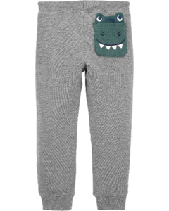 Calça Moletom Cinza Dinossauro CARTER'S - Baby Boy (0 a 24 Meses) - Baby Bens Importados | Roupas Infantis de Qualidade