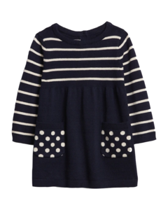 Vestido Azul Marinho Listrado GAP - Baby Girl (0 a 24 Meses),