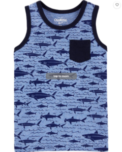 Camiseta Azul Regata Tubarões OSHKOSH - Toddler Boy (2 a 7 Anos)