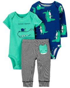 Conjunto 3 Peças Later Gator CARTER'S - Bebê Menino - Baby Bens Importados | Roupas Infantis de Qualidade