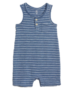 Romper Regata Azul Listrado GAP - Bebê Menino