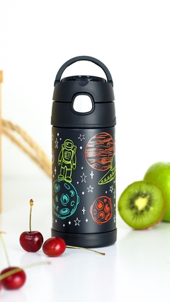 Garrafa Térmica FUNtainer THERMOS - Preta Astronauta (355 ml) - Baby Bens Importados | Roupas Infantis de Qualidade