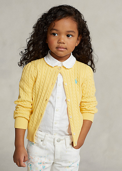 Cardigã Amarelo RALPH LAUREN - Girl - Baby Bens Importados | Roupas Infantis de Qualidade