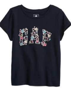 Camiseta Azul Marinho Floral GAP - Toddler Girl (2 a 7 Anos)