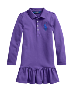 Vestido Polo Manga Longa Roxo RALPH LAUREN - Menina - comprar online