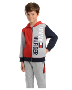 Blusa Moletom Cinza e Vermelha TOMMY HILFIGER - Menino - comprar online