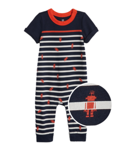 Macaquinho Pijama Listrado Robôs GAP - Baby Boy (0 a 24 Meses) - comprar online