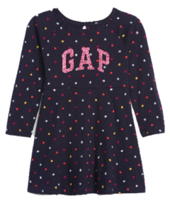 Vestido Manga Longa Azul Marinho GAP - Toddler Girl (2 a 7 Anos)