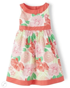 Vestido Salmão Floral GYMBOREE - Toddler Girl (2 a 7 Anos)