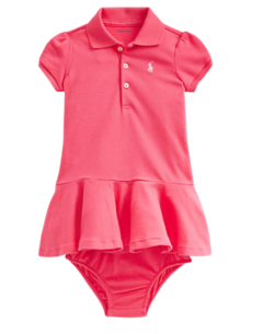 Vestido Polo Salmão RALPH LAUREN - Baby Girl (0 a 24 Meses)