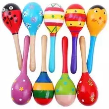 10 Maracas Mini Madera Sonajeros Música Niños Ideal Souvenir en internet