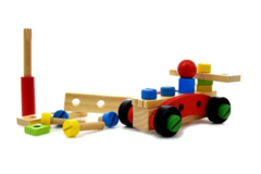 Juego Construccion Autos Madera 31 Pz Vehiculos Motricidad