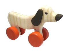 Caballito Perro Rodante Juguete De Madera Montessori Waldorf