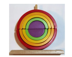 Arco Iris Circular Waldorf Ensartado 10 Piezas 20cm Diámetro