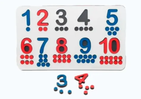 Encastre Tabla De Aprendizaje Números Matemática Montessori