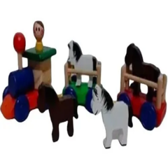 Tren Madera Con Animales O Autitos Waldorf Montessori