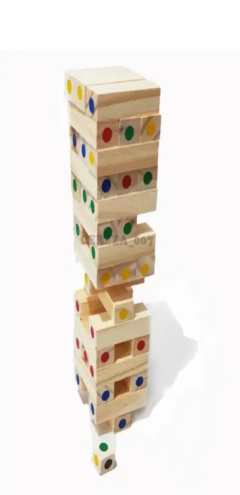 Yenga Jenga De Madera Con Dado Colores Motricidad Fina