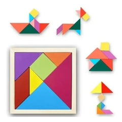 20 Tangram Didáctico Juego De Ingenio Motricidad Souvenir