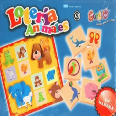 Juego Loteria De Animales De Madera Didáctico Estimulación