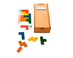 Juego De Ingenio Didáctico En Colores Tipo Tetris Madera