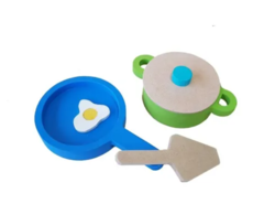 Batería De Cocina Infantil Madera Juego Montessori