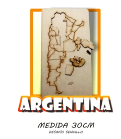 Rompecabezas Mapa De Argentina En Madera Didáctico 30 X 14cm