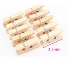 25 Broches De Madera Color Natural 4cm Motricidad Manualides - comprar online