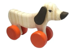 Caballito Perro Rodante Juguete De Madera Montessori Waldorf - comprar online