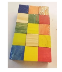 Bloques Cubos Madera Sin Pintar Y Pintados 15 Pzs Montessori - comprar online