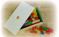 Caja Bloques Construcción Madera Montessori Motricidad Fina en internet