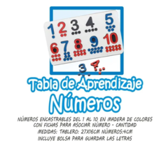 Encastre Tabla De Aprendizaje Números Matemática Montessori en internet