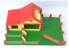 Casita Granja De Madera 48cm X 38cm Y 24cm Niños Montessori - yo si puedo didacticos